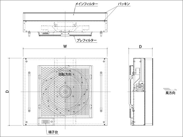 SUS製天吊置き型図面